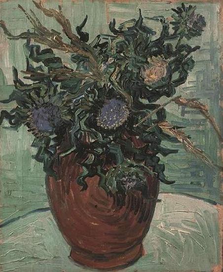 Vincent Van Gogh Flower Vase with Thistles China oil painting art